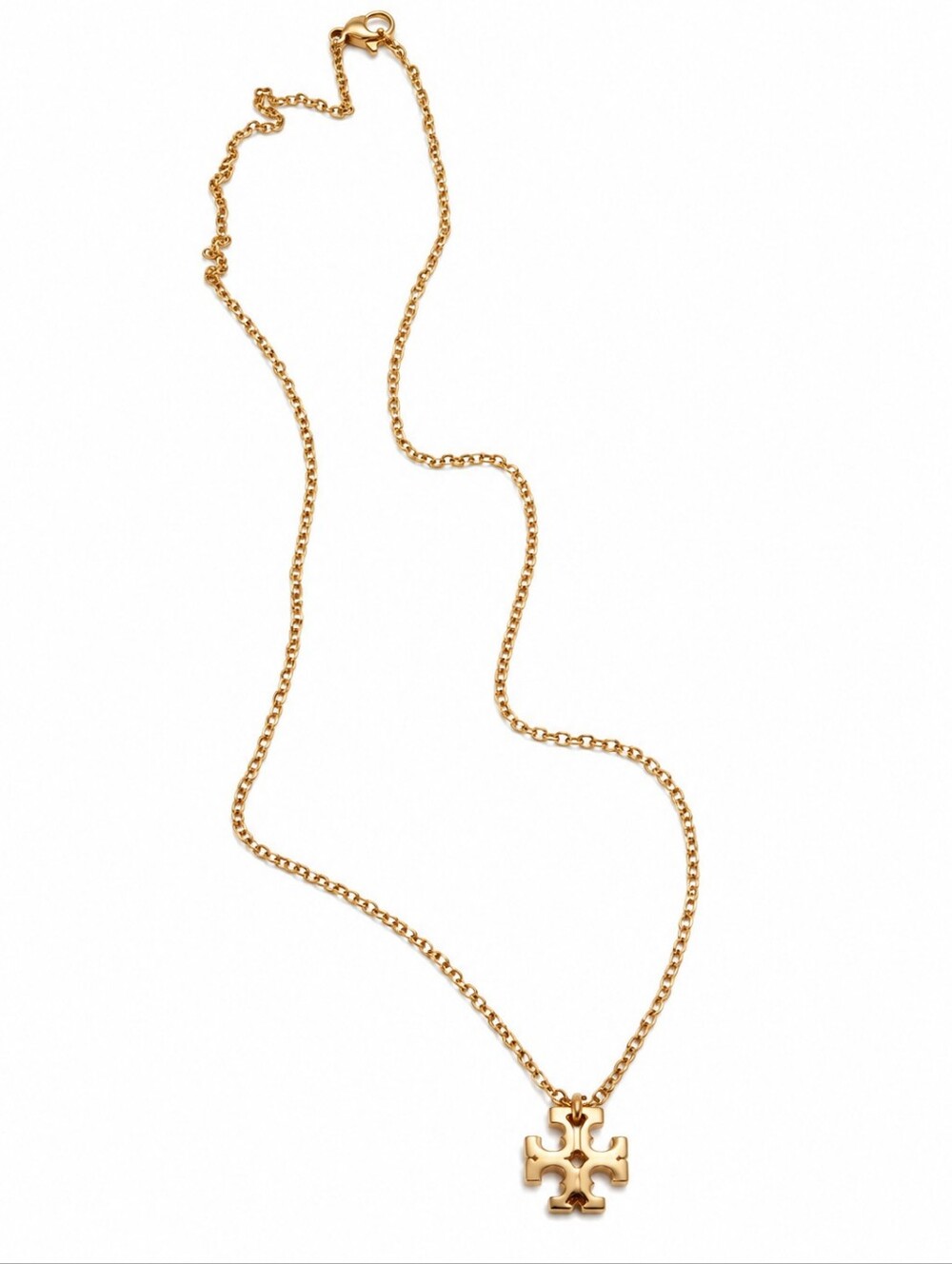 Tory Burch Logo Gold Cross Pendant Necklace